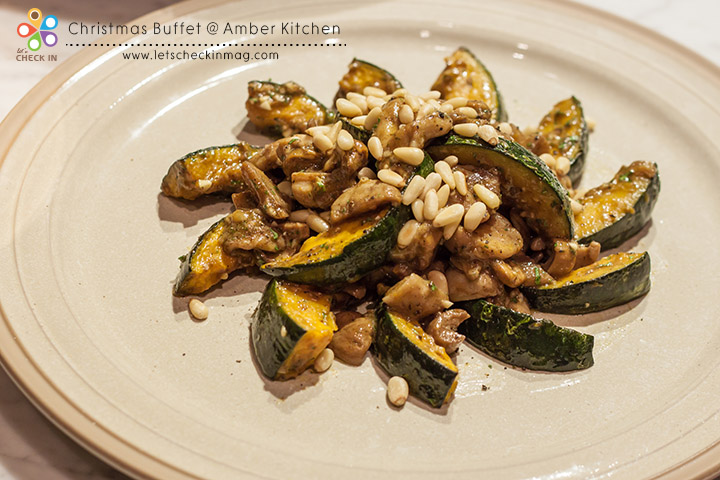 Pumpkin with porchini mushroom and pine nut