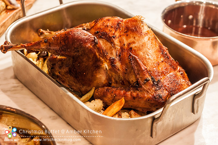 whole Christmas Turkey with apple filling and cranberry gravy