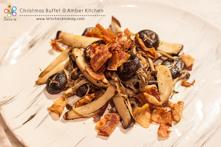 Marinated mushroom and bacon