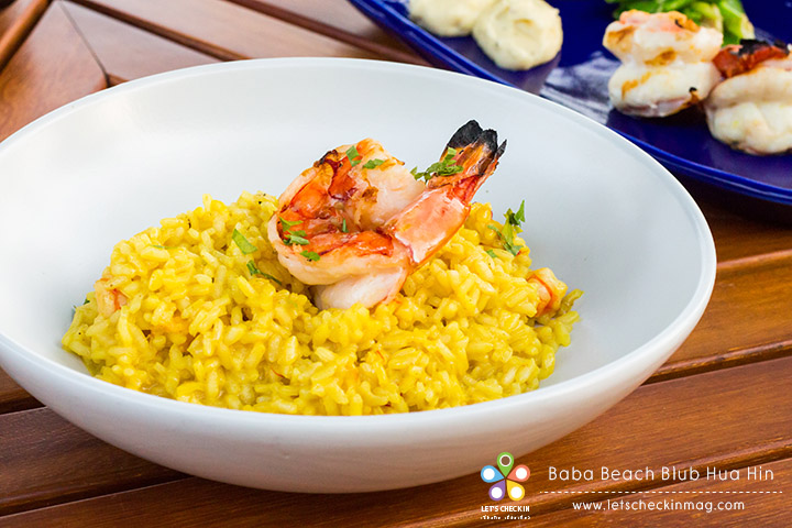 Tiger Prawn Saffron Risotto ข้าวรีซอตโต้กับหญ้าฝรั่นและกุ้งลายเสือ